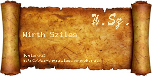 Wirth Szilas névjegykártya
